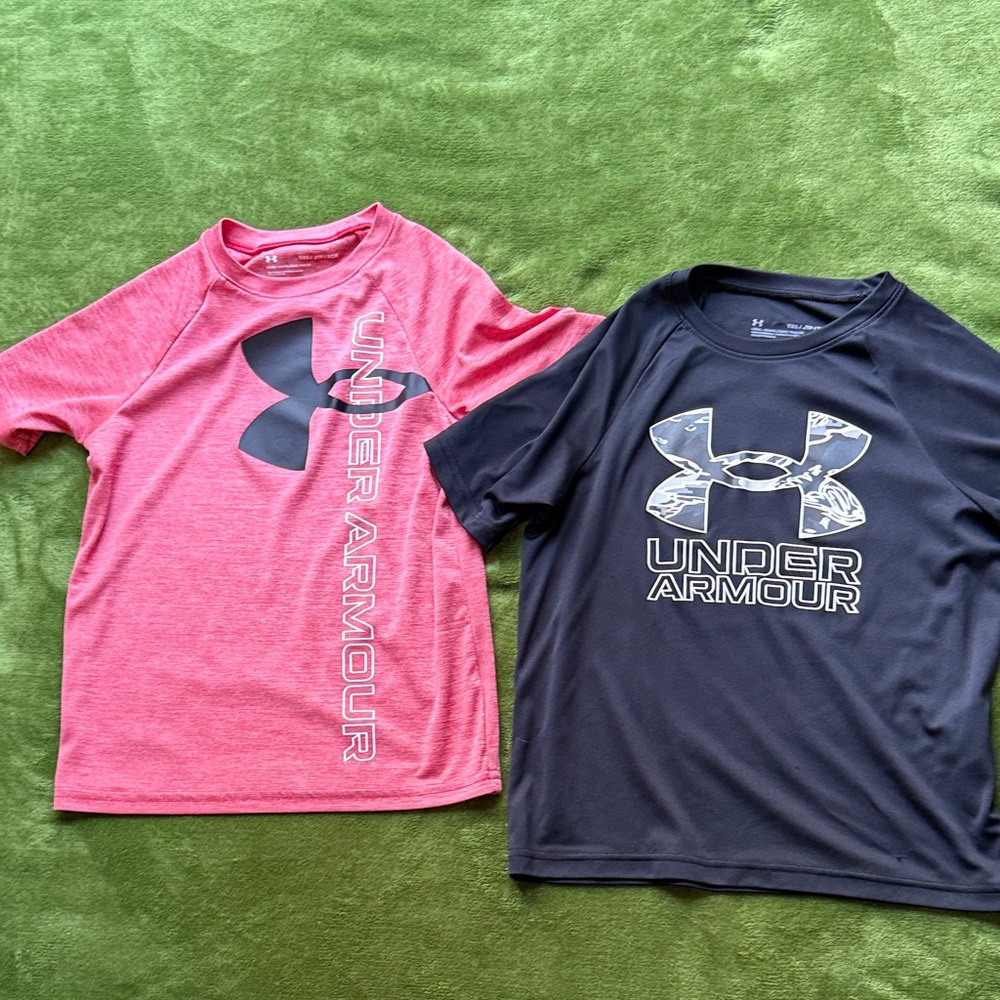 Under Armour Kids' Pink and Gray Short Sleeve Tees